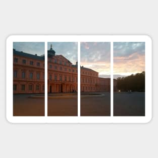 The Rastatt castle is also known as Residenzschloss Rastatt  in the Baden-Wurttemberg: it is a Baroque schloss. Shot at the sunset in a cloudy summer day. Germany Sticker